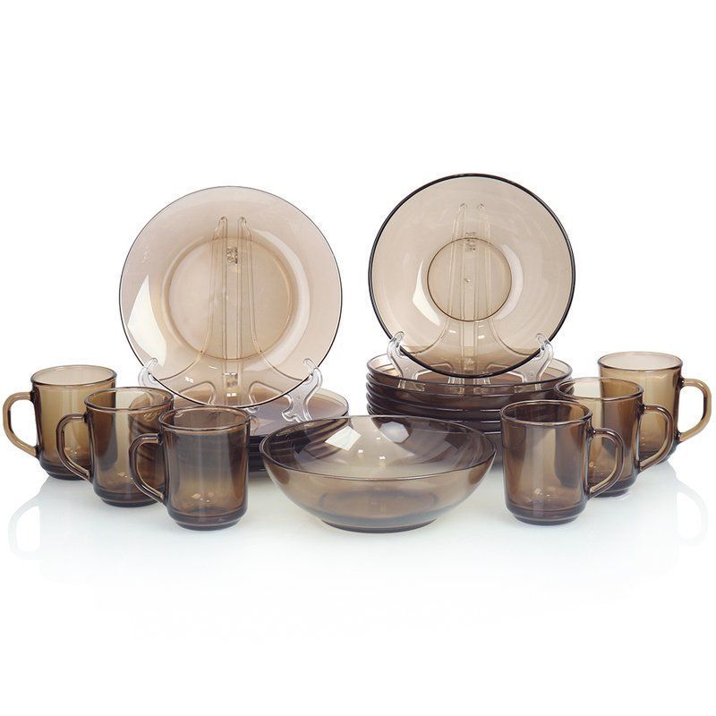 Столовый набор 19пр стекло BASILIСO дымка подар.уп (1)