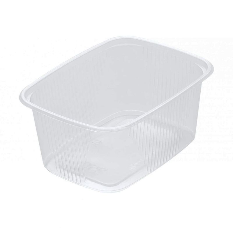 Контейнер одноразовый 200мл 108*82мм полистирол прямоугольный прозрачный с крышкой (1000/20)