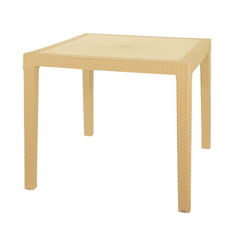 Стол Rodos квадратный пластик 815*815*750мм с декором бежевый (1) ВЫВОД