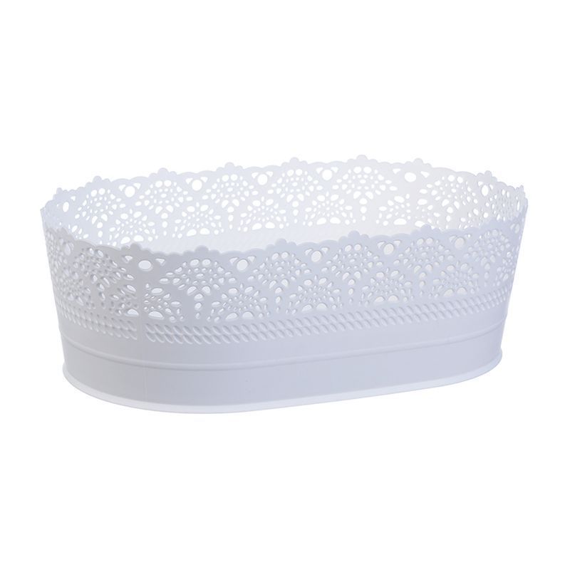 Сухарница 28см пластик АЖУР Белый (12)