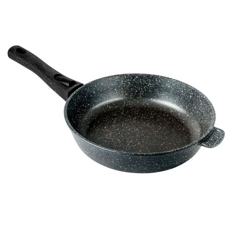 Сковорода 28см h7см алюминий АП Гранит индукция без крышки со съемной ручкой (4)