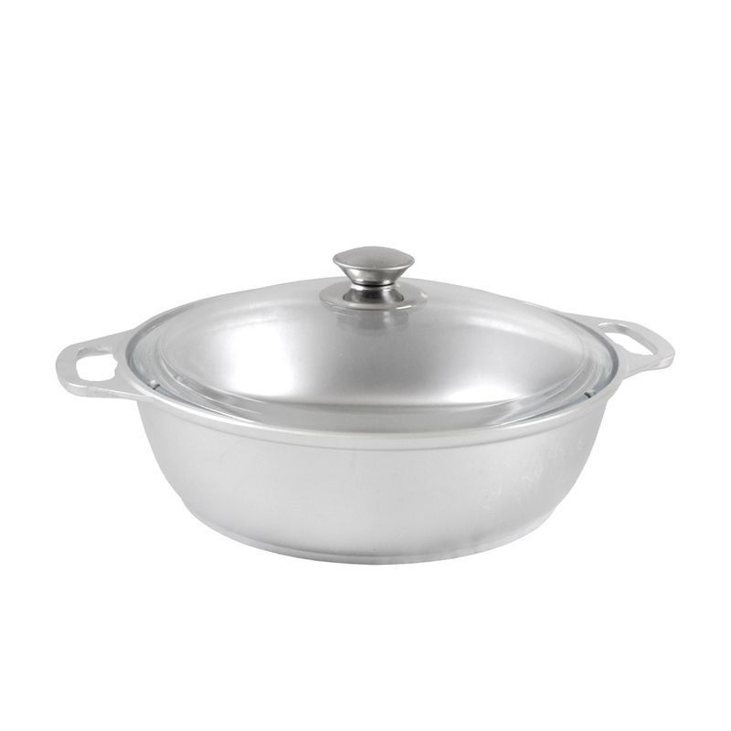 Жаровня 4л алюминий стекл.крышка (3)