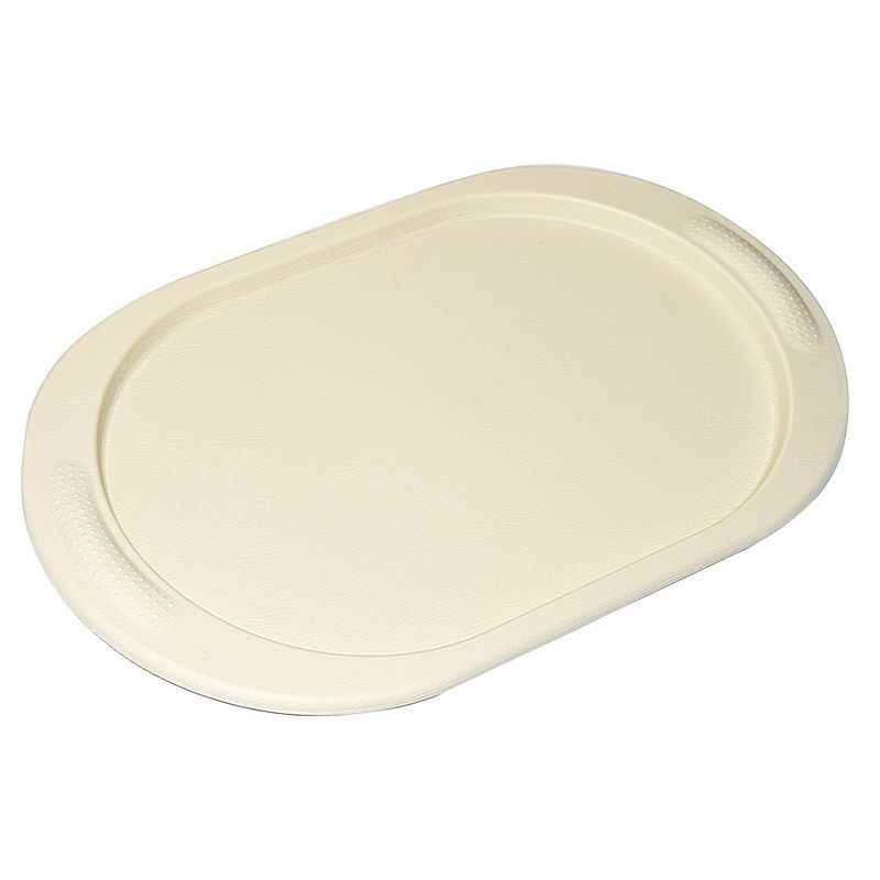 Поднос 48*29см пластик слоновая кость овальный (20)