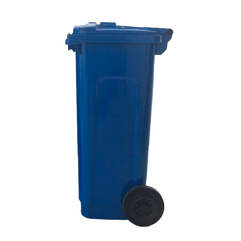 Бак для мусора 120л 48*55*100см пластик Profi на колесах синий (1)