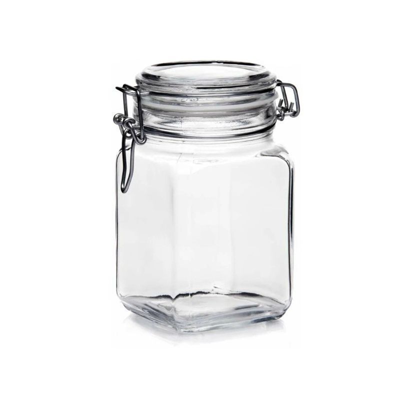 Банка для сыпучих продуктов клипс 1,05л стекло/пластик.уплотнитель КРЕМЛИН (6)