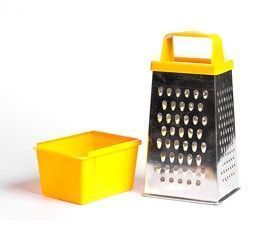 Терка 4 гранная 11*8,5*27см белая жесть с контейнером 450мл 30см К01.002.03 (25)