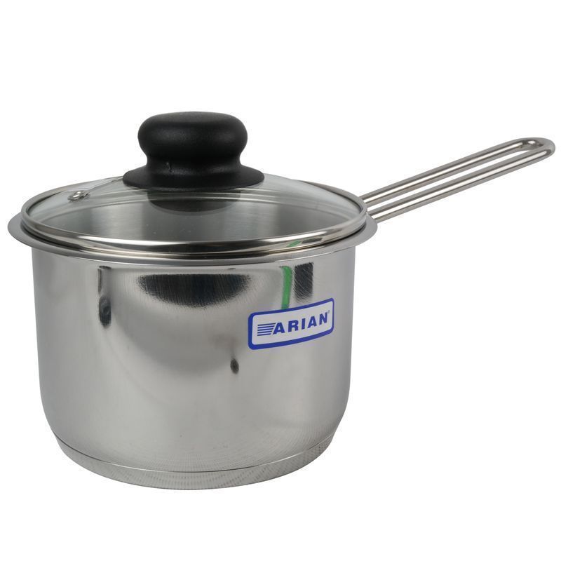 Ковш 1,5л нерж.сталь ARIAN TEK стекл.крышка 14см 1902.081 (12)