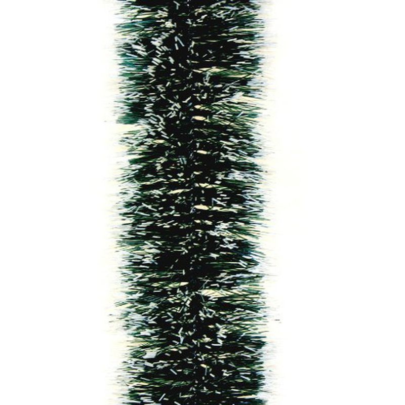 Мишура 2м 7см Норка зеленая с белыми кончиками Г-237 (50)