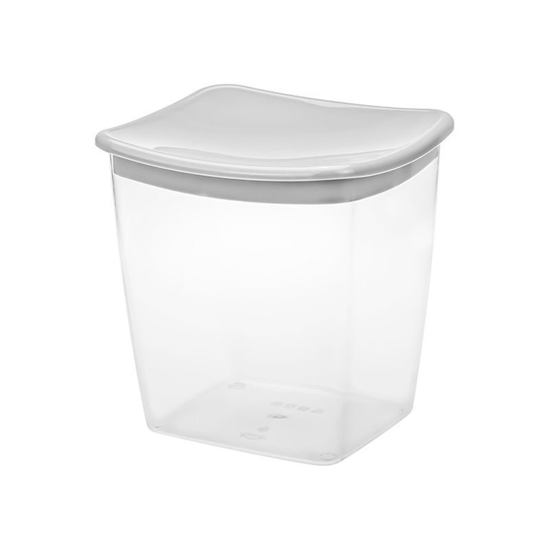 Емкость для сыпучих продуктов 1л 115*130*125мм пластик квадрат смоки (18) ВЫВОД