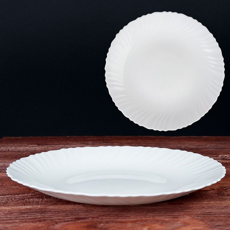 Тарелка мелкая 24см стеклокерамика КЛАССИКА белая обеденная LHP95/6 (6/36)