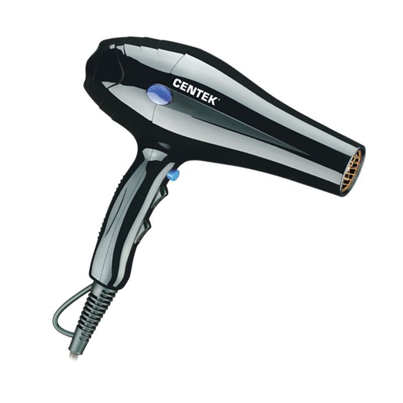 Фен пластик Centek CT-2239 черный 1850-2200Вт, 2 скорости, 3 t° режима, холод. обдув, концентратор (