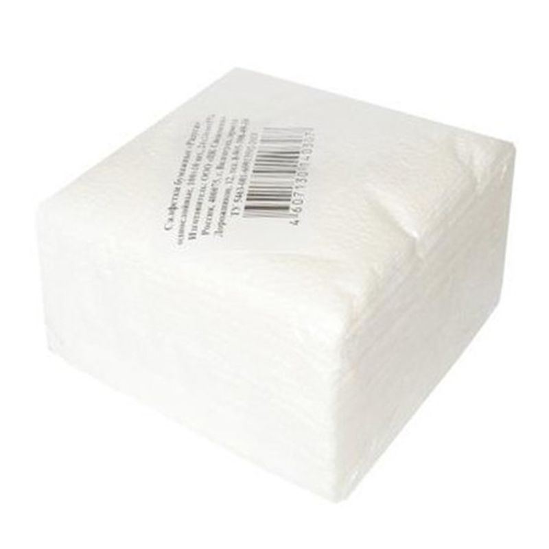 Салфетки бумажные набор 100шт 24*24см РАДУГА белые (24)