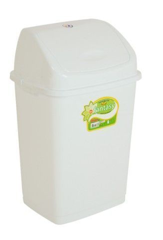 Контейнер для мусора 10л пластик ФАНТАЗИЯ №2 белый с подвижной крышкой (24) (УРНА №2)