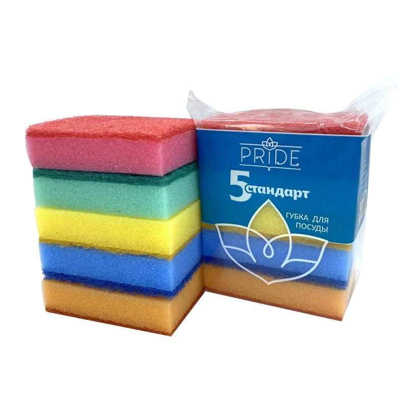 Губка для посуды 5шт 88*60мм поролон СТАНДАРТ с чистящим слоем ГХ005 (30)