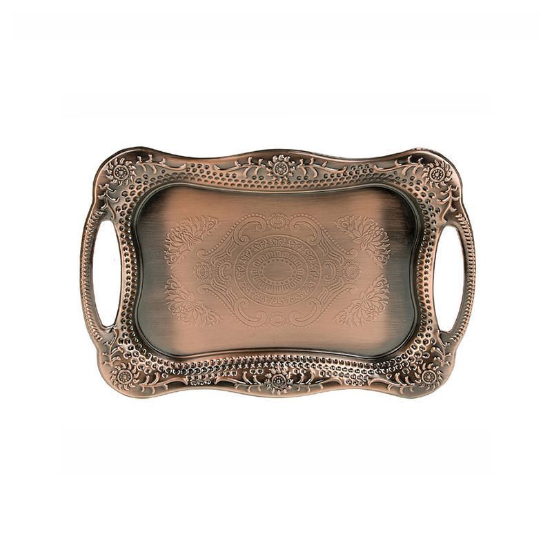 Поднос сервировочный 30,5*20,5*3см металл медь (40)