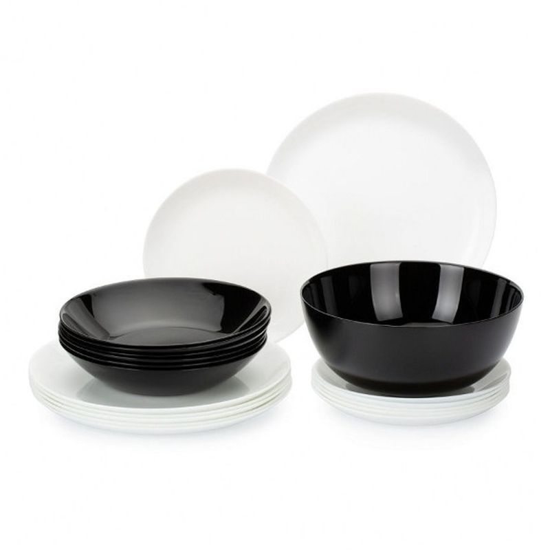 Столовый набор 19пр стеклокерамика ДИВАЛИ БЛЭК/УАЙТ на 6 персон (1)