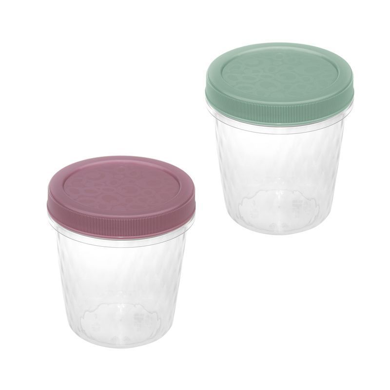 Банка для продуктов 500мл пластик РОЛЛ с завинчивающейся крышкой МИКС (32)