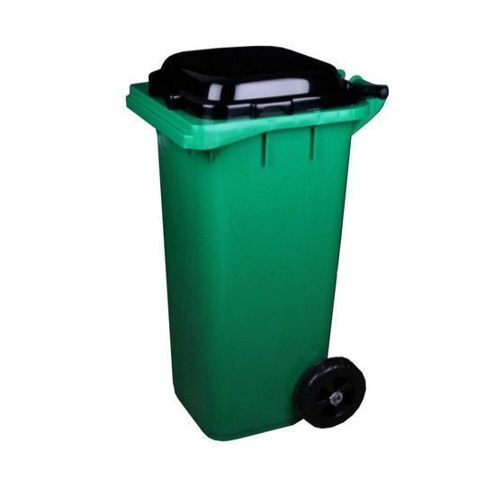Бак для мусора 120л зелёный на колёсах (1)