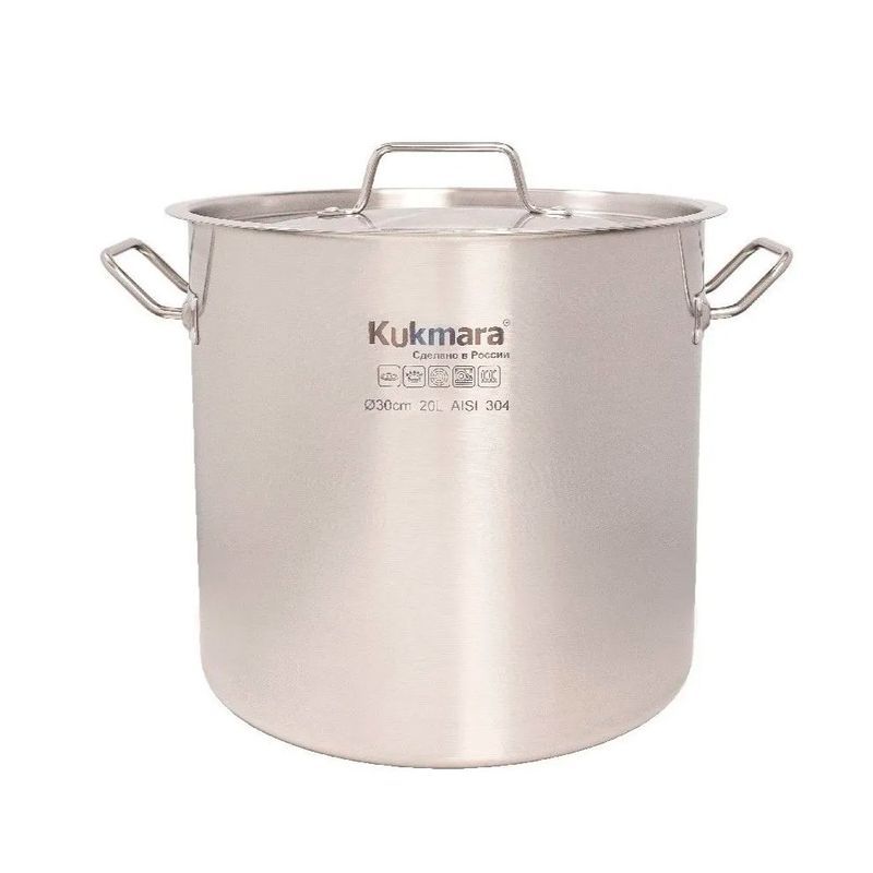 Котел 20л нерж.сталь HoReCa с мет.крышкой d30* h30см / HRC-SP20030M (1)