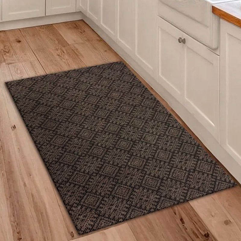 Коврик придверный полиэстер/ПВХ 80*120см ОРНАМЕНТ мокко 02 S