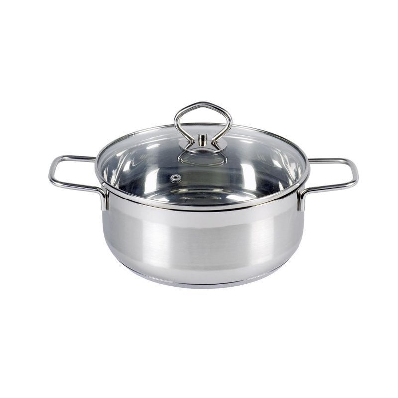 Кастрюля 3л нерж.сталь со стекл.крышкой 20*10см арт.5413 (8)