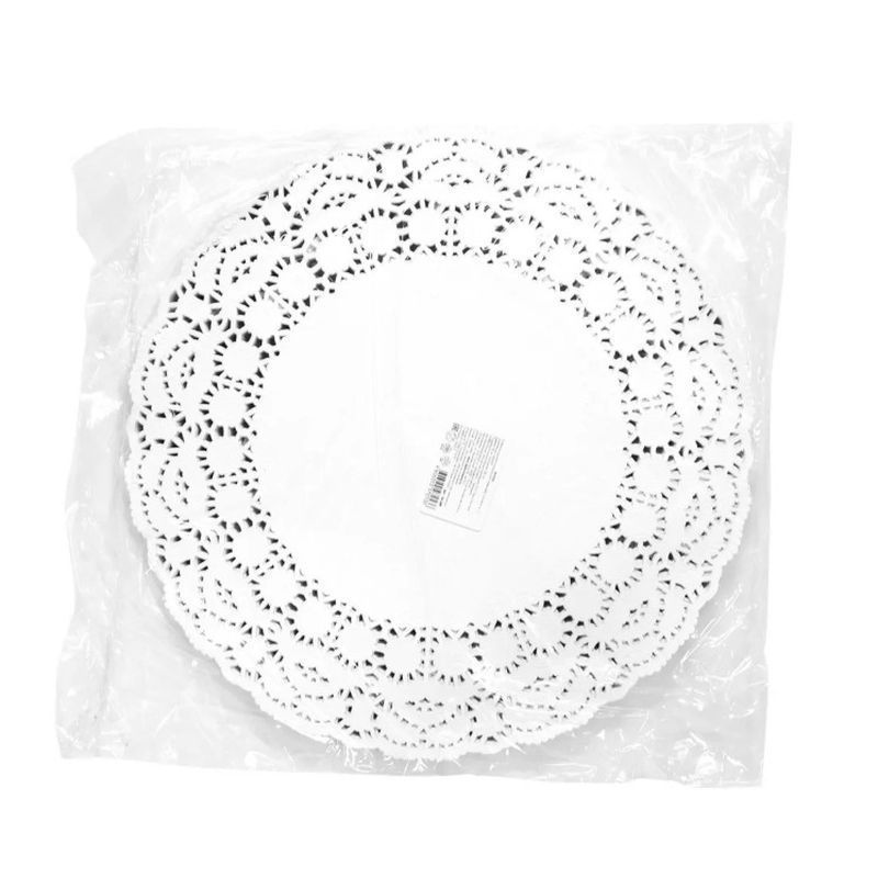 Салфетки сервировочные набор 250шт 38см бумага ажурная (4)