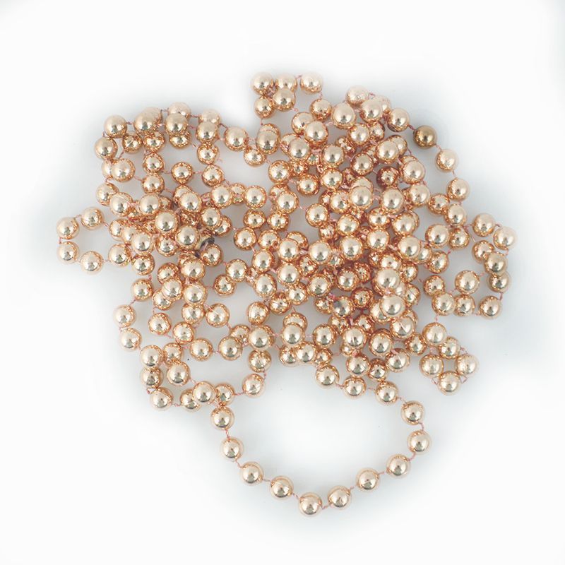 Украшение новогоднее Бусы ШАРИКИ 3м d10мм пластик роз.золото JC-14968 (240)