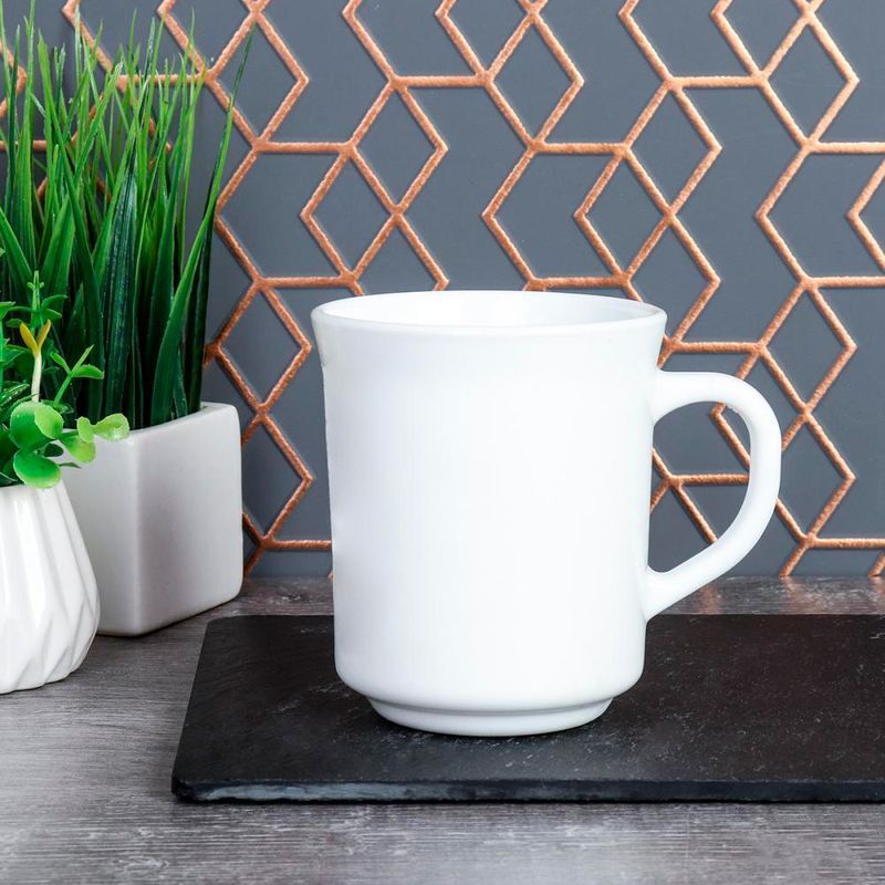 Кружка 300мл стеклокерамика белая гладкая CB300/6 (48)