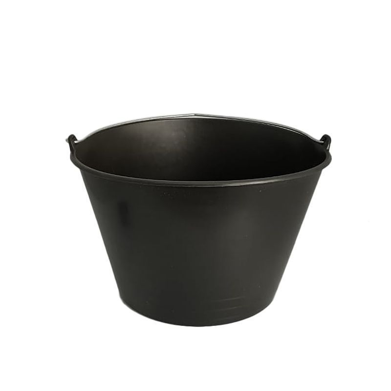 Ведро 10л пластик хозяйственное черное (каменщика) без крышки