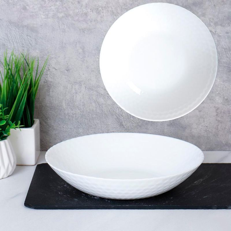 Тарелка глубокая 650мл 20,3см стеклокерамика белая широкая суповая ZSSP80 (6/48)