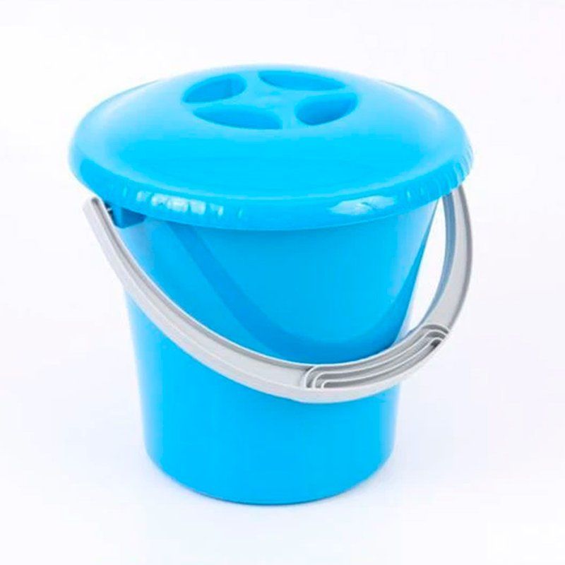 Ведро 14л пластик ЛИБЕРТИ голубое мерное с крышкой  С605КГОЛ (11)