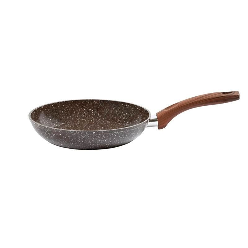 Сковорода 20см алюминий АП гранитное литая без крышки коричневая индукция (12)