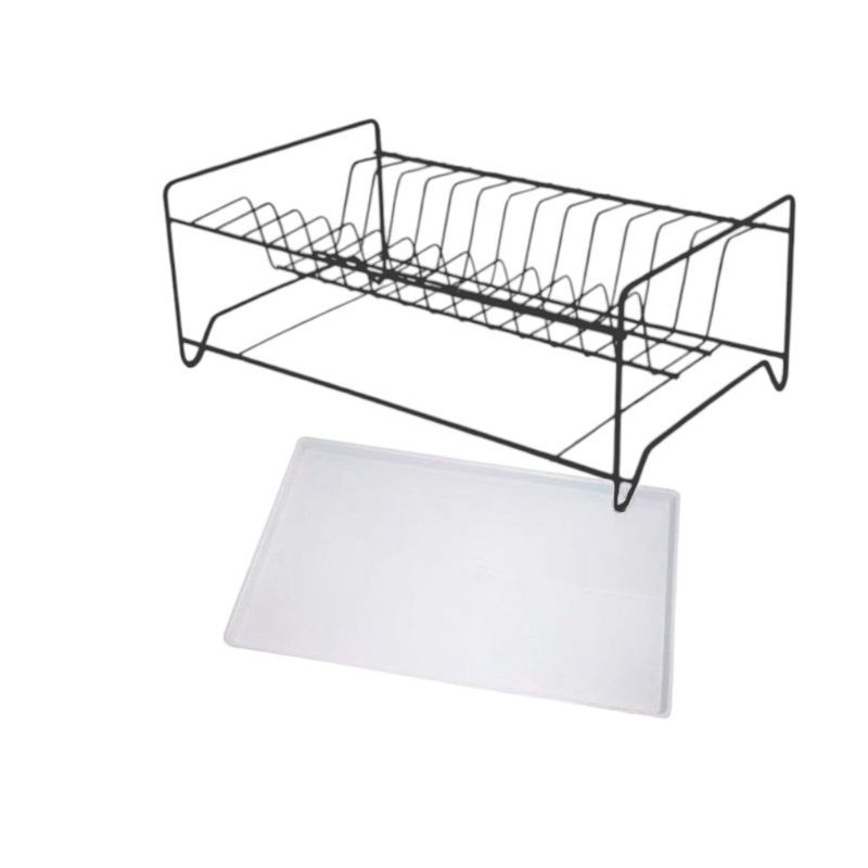 Сушилка для посуды с поддоном малая металл 395мм краш.черная матовая 9005 (2)