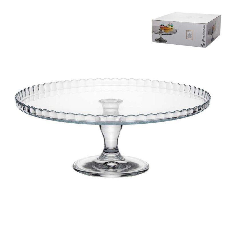 Блюдо 32,2см стекло PATISSERIE на ножке подар.уп. (2)