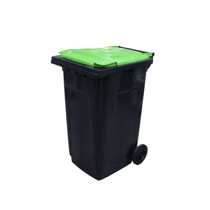 Бак для мусора 240л 74,5*57,5*105,5см пластик Profi антрацит на колесах (1)