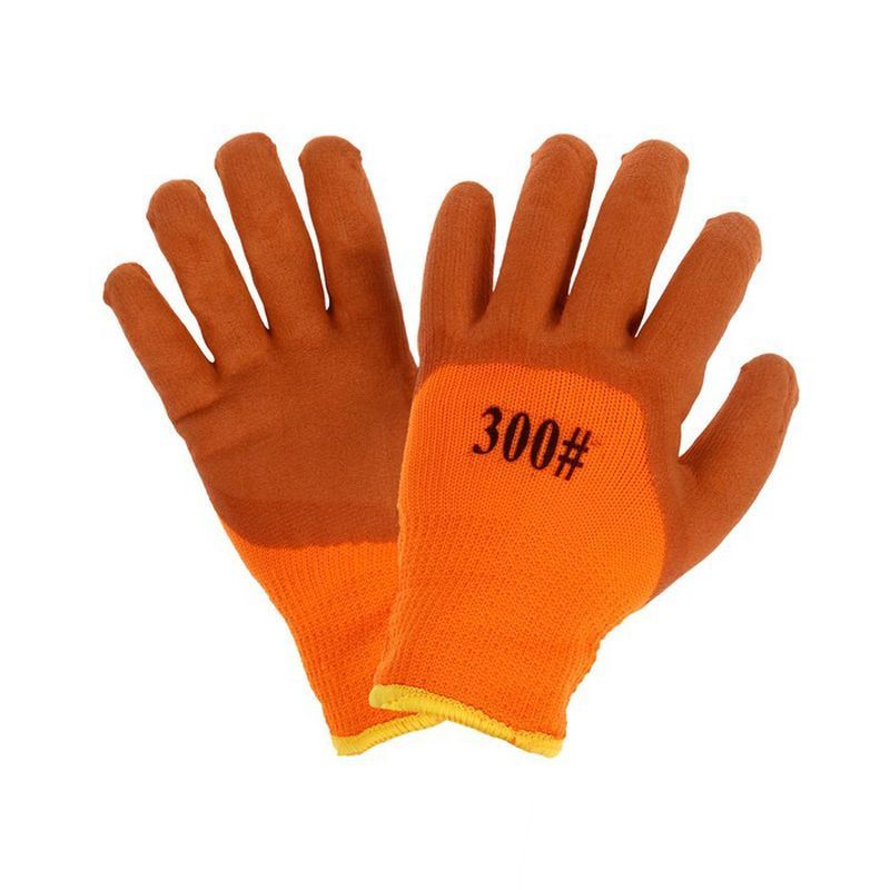 Перчатки акриловые теплые обливные 3/4 Люкс (оранжевые) (480)