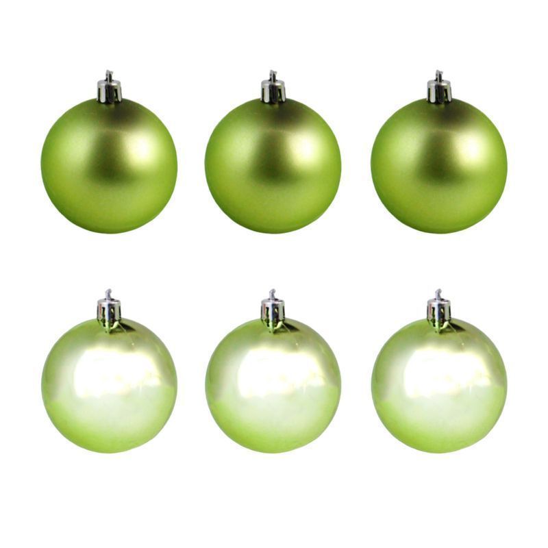 Игрушки новогодние на елку ШАРЫ набор 6шт 8см зеленый B-6742/JC-14643 (64)