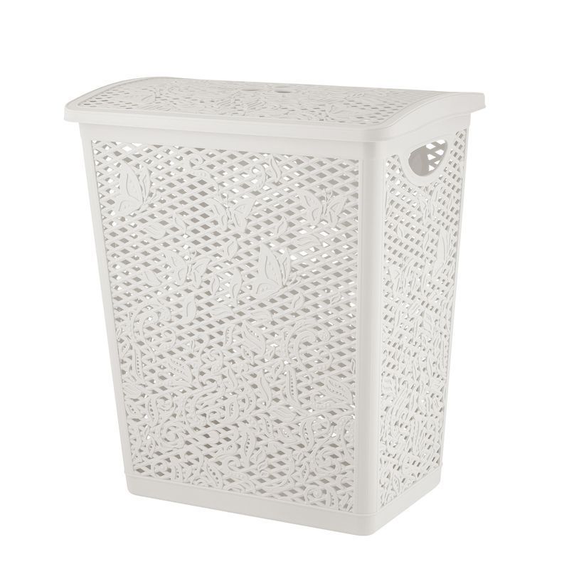 Корзина для белья 35л пластик Fiori белое облако (10)