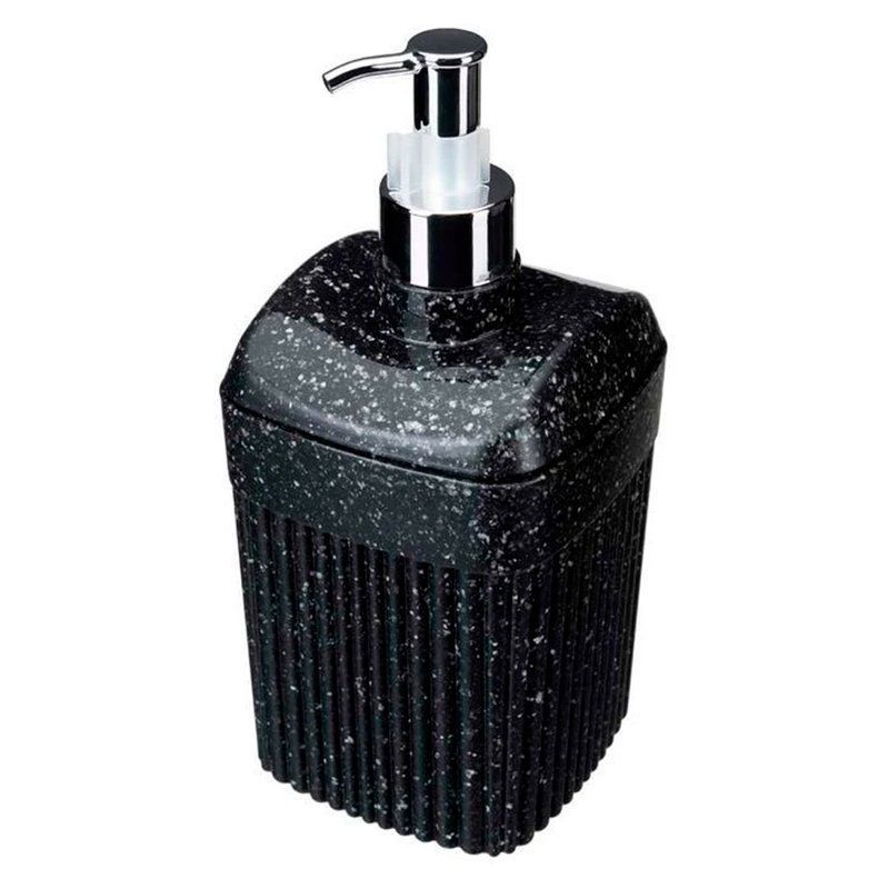 Дозатор для жидкого мыла 650мл 90*90*177мм пластик VELVET черный гранит (9)