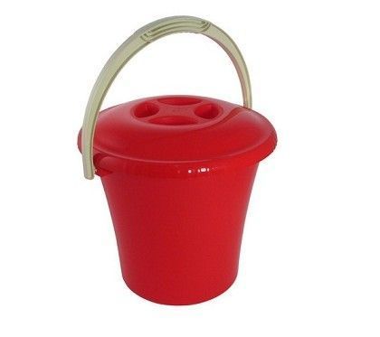 Ведро 10л пластик ЛИБЕРТИ красное с крышкой (12)