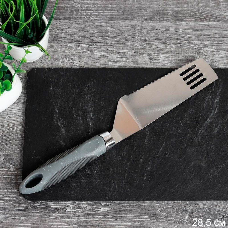 Лопатка-нож для торта, пирога, слоеного салата 28,5см металл Y-29-grey (240)