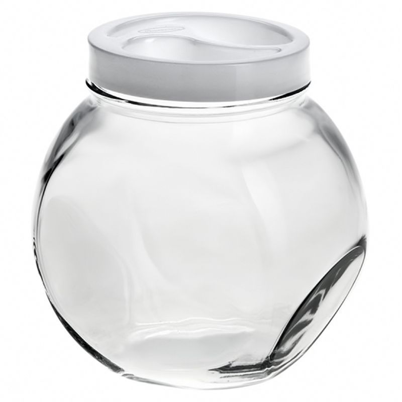 Банка для сыпучих продуктов 2,14л стекло БЕЛЛА с белой пласт. крышкой 43994 SLB (6)