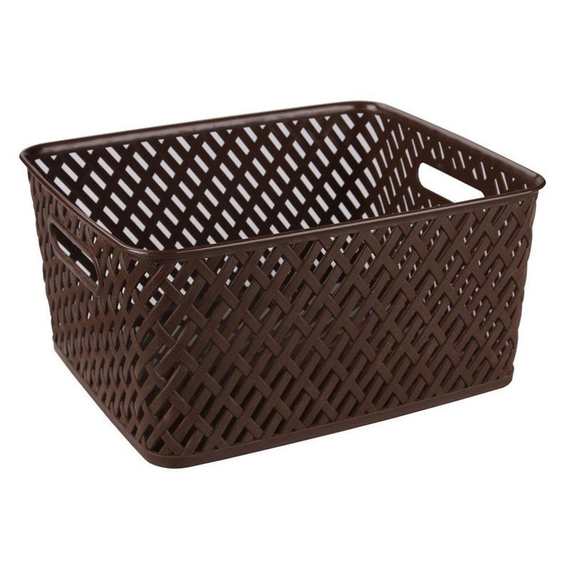 Корзина для белья 350*290*175мм пластик ПЛЕТЕНКА коричневая (13)