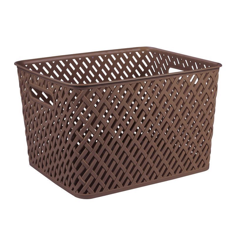 Корзина для белья 350*290*225мм пластик ПЛЕТЕНКА коричневая (8)
