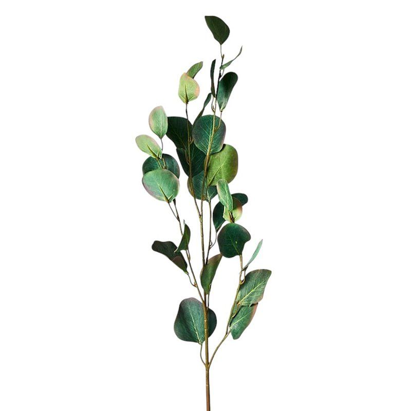 Цветы искусственные Ветка эвкалипта Цинерия насыщенно-зеленая 90см