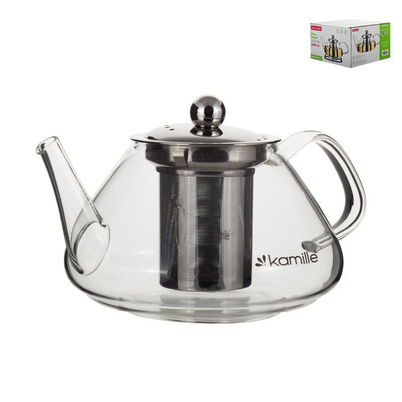 Чайник заварочный 1000мл стекло со съемным мет.ситом арт.0782L (24)