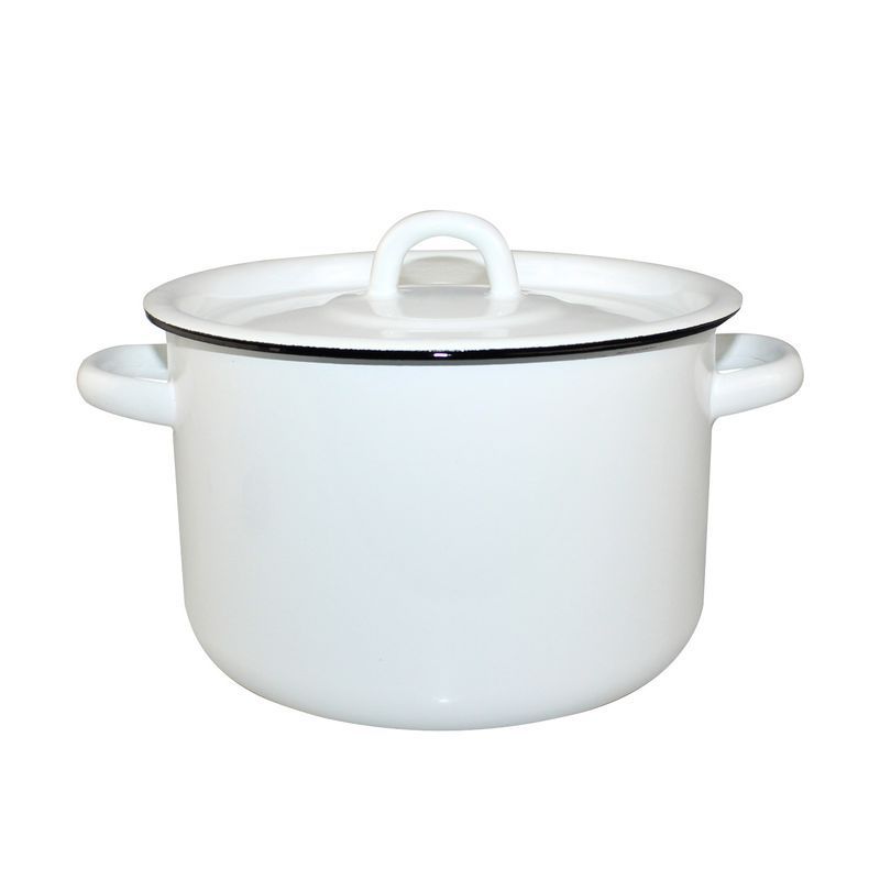 Кастрюля 2л эмаль белая без рисунка 01-1610.1 (8)