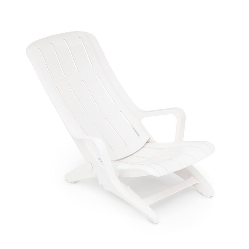Кресло-шезлонг складное пластик 94*65*80см белый (max нагр.100кг) (1)