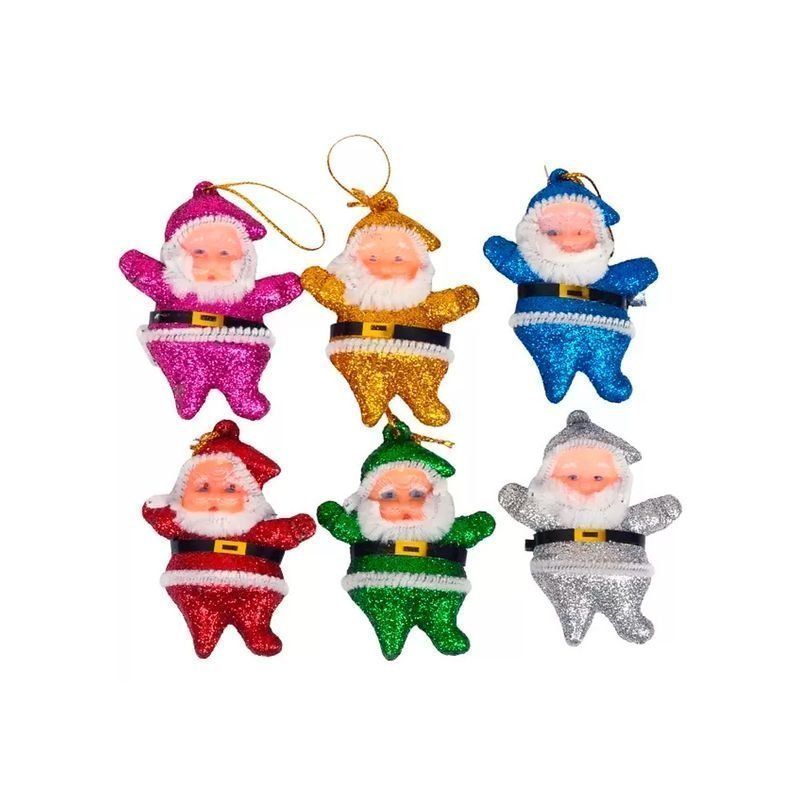 Игрушки новогодние на елку ДЕД МОРОЗ набор 6шт 6*5*2см МН-166/JC-16939 (600)