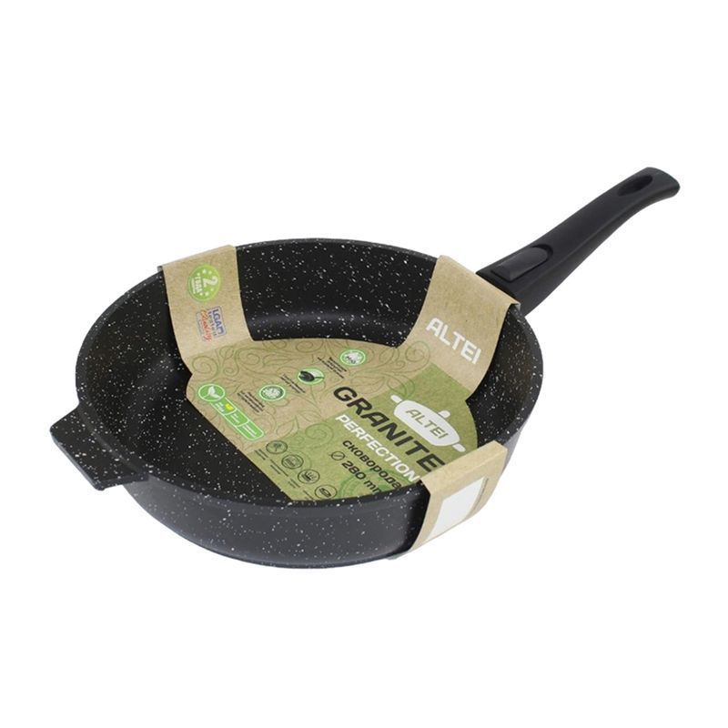 Сковорода 28см алюминий АП Granit Perfection black со съемной ручкой (10)